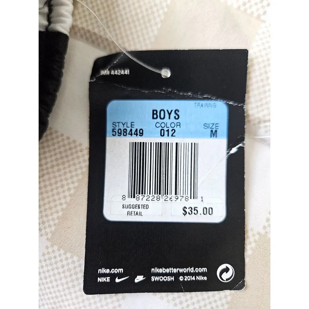 Nike Boys Medium Track Pant Black White NWT